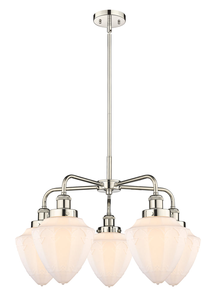 Innovations Lighting Bullet 7" Chandelier Chandeliers Innovations Lighting Polished Nickel Matte White ; Glass Type: Frosted 