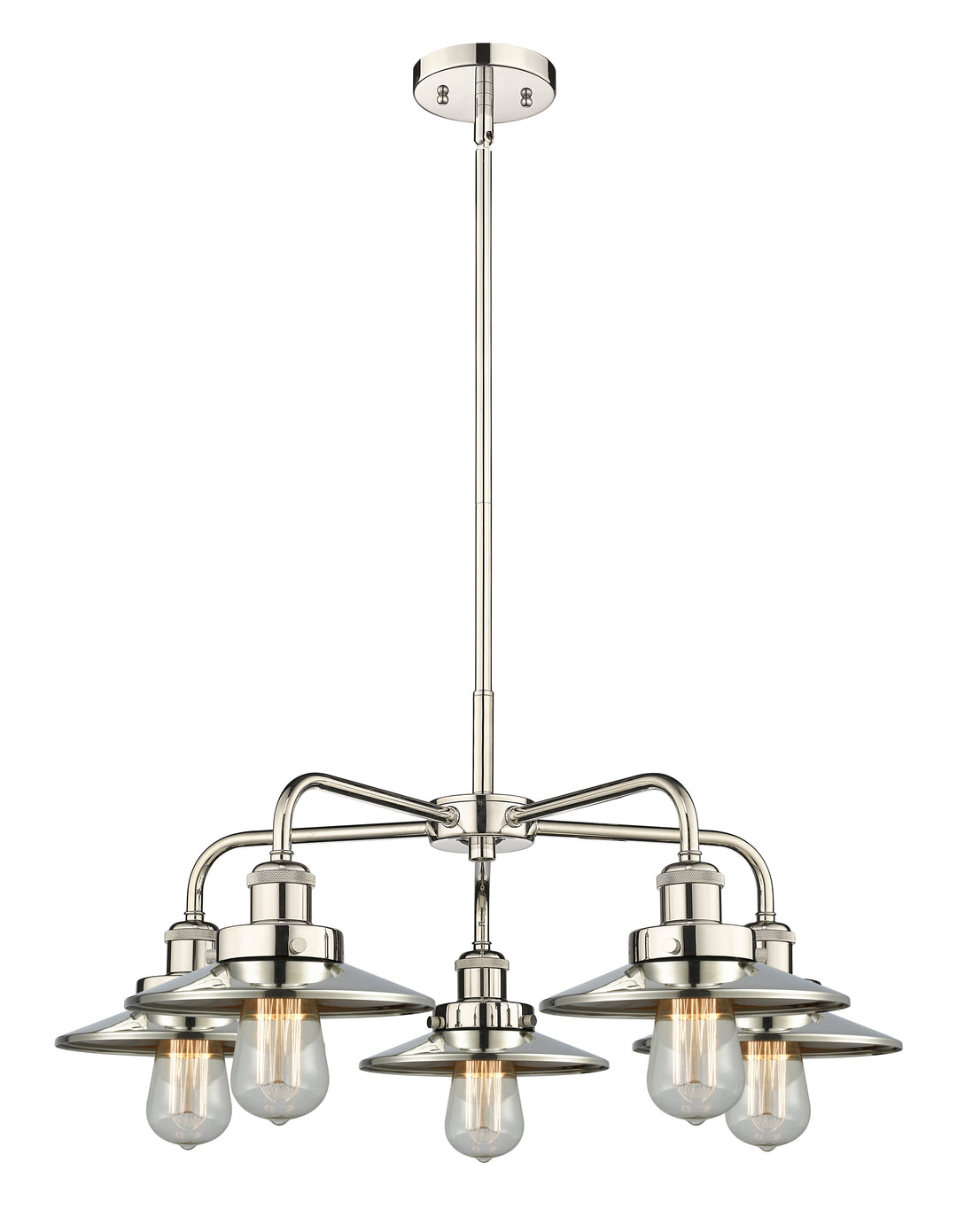 Innovations Lighting Railroad 8" Chandelier Chandeliers Innovations Lighting Polished Nickel  