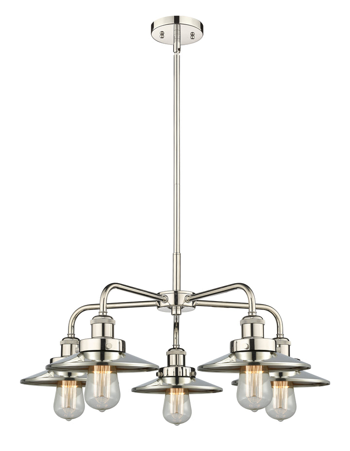 Innovations Lighting Railroad 8" Chandelier Chandeliers Innovations Lighting Polished Nickel  