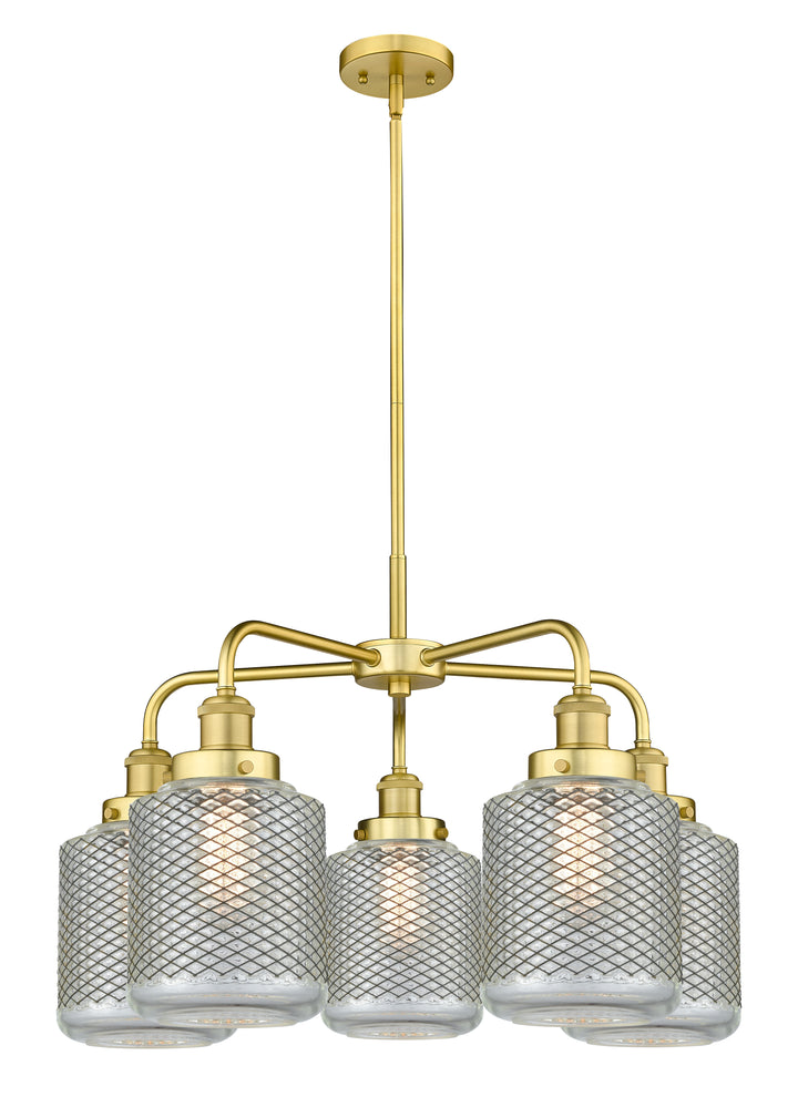 Innovations Lighting Edison Chandelier - Satin Gold Chandeliers Innovations Lighting Clear Wire Mesh ; Glass Type: Transparent  