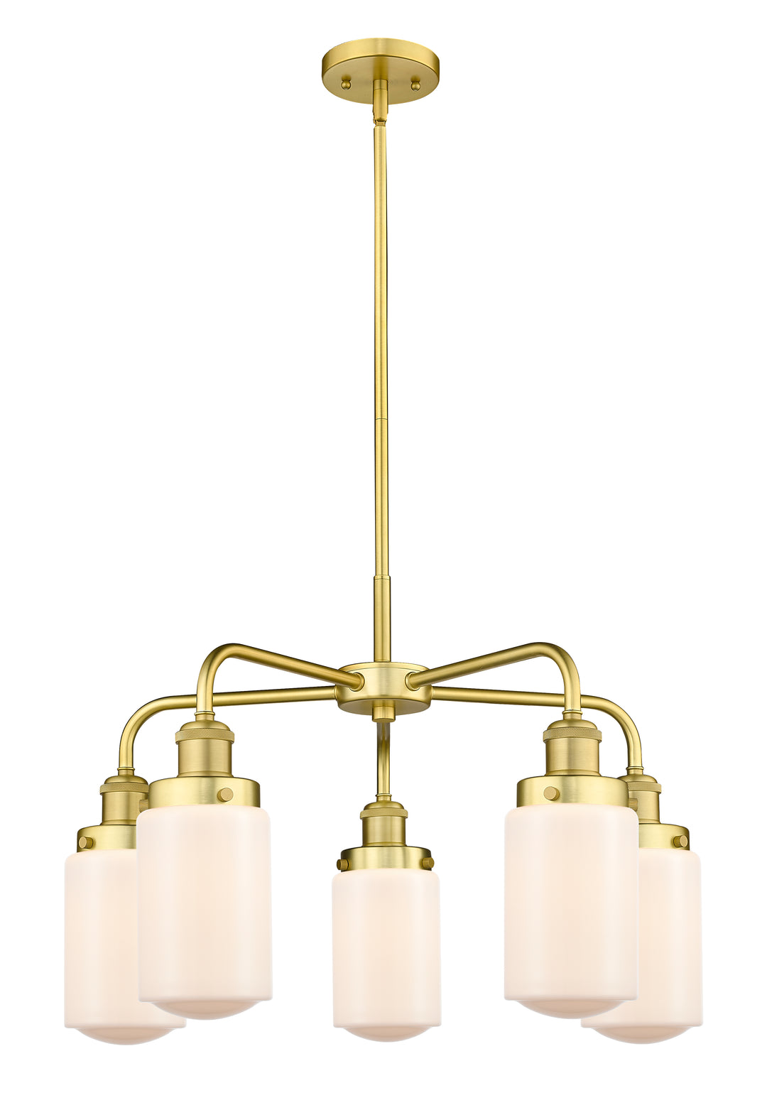 Innovations Lighting Dover Chandelier - Satin Gold Chandeliers Innovations Lighting Matte White ; Glass Type: Frosted  