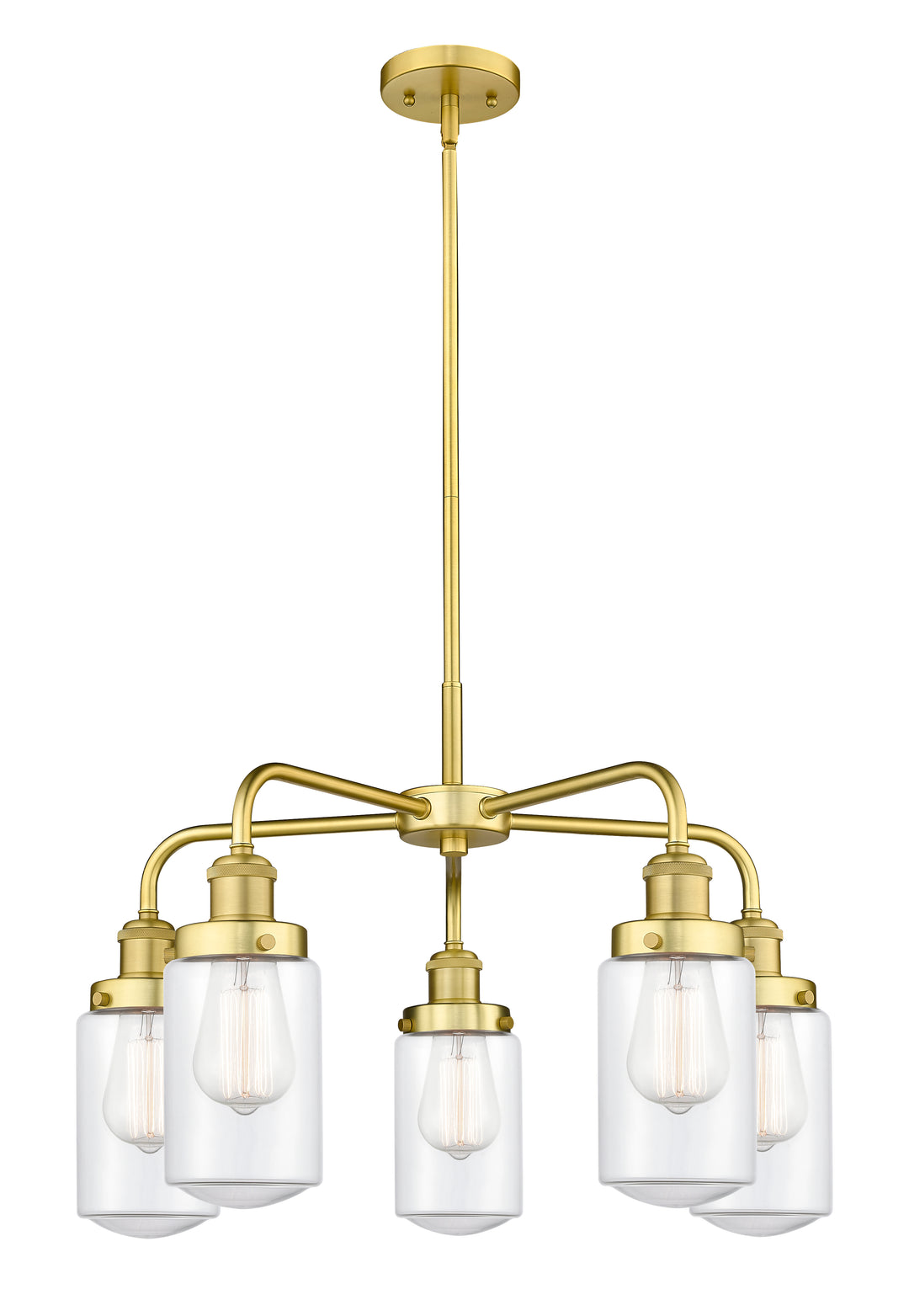 Innovations Lighting Dover Chandelier - Satin Gold Chandeliers Innovations Lighting Clear ; Glass Type: Clear  