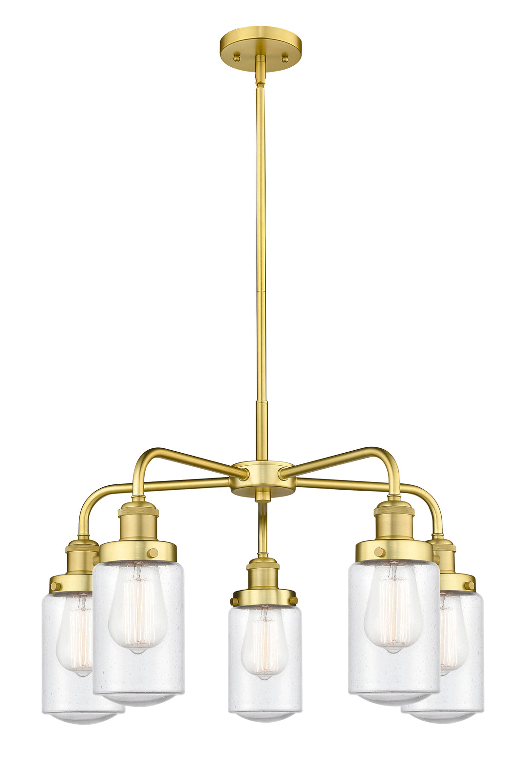 Innovations Lighting Dover Chandelier - Satin Gold Chandeliers Innovations Lighting Seedy ; Glass Type: Seeded  