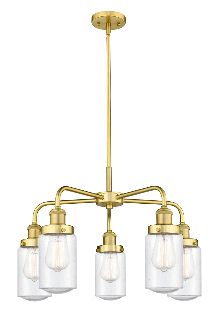 Innovations Lighting Dover Chandelier - Satin Gold Chandeliers Innovations Lighting Seedy ; Glass Type: Seeded  