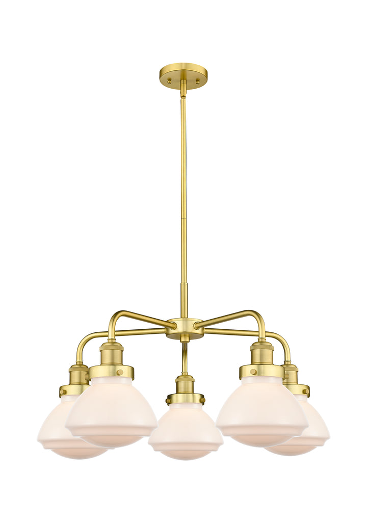 Innovations Lighting Olean Chandelier - Satin Gold Chandeliers Innovations Lighting Matte White ; Glass Type: Frosted  