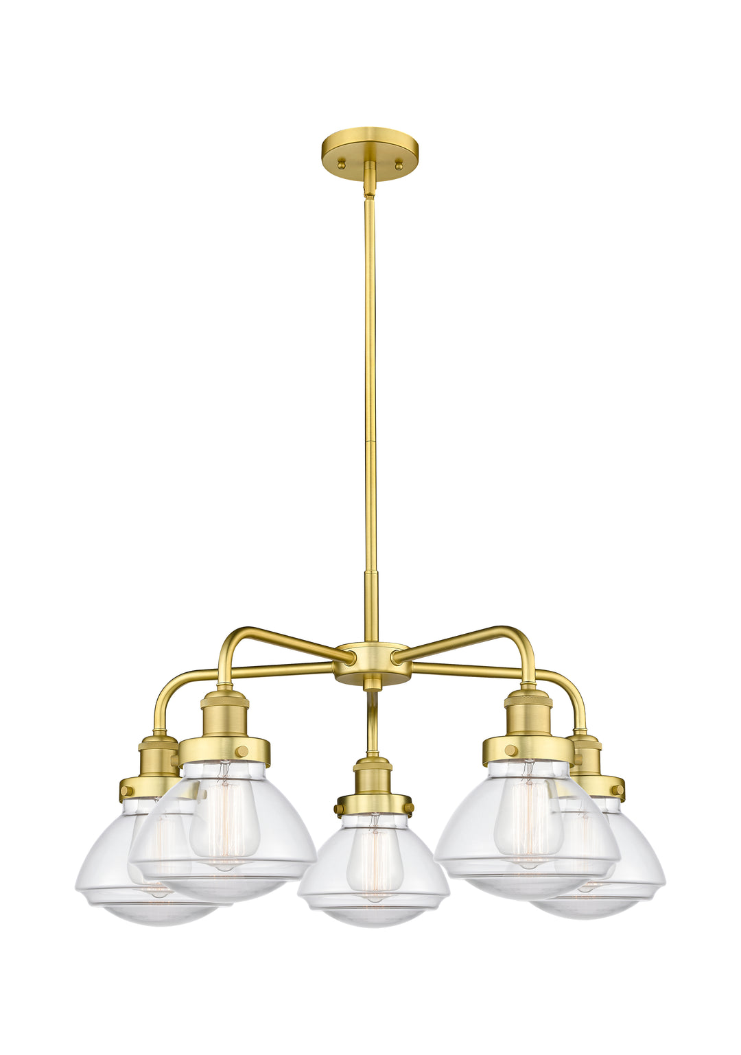 Innovations Lighting Olean Chandelier - Satin Gold Chandeliers Innovations Lighting Clear ; Glass Type: Clear  