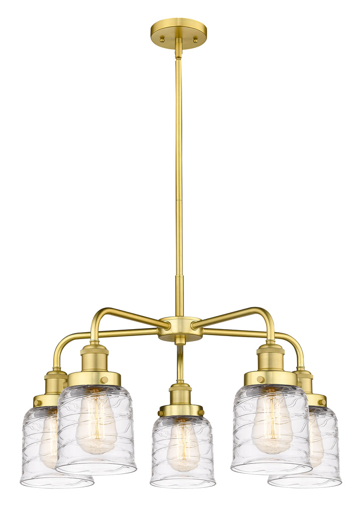 Innovations Lighting Bell Chandelier Chandeliers Innovations Lighting Satin Gold Clear Deco Swirl ; Glass Type: Clear 