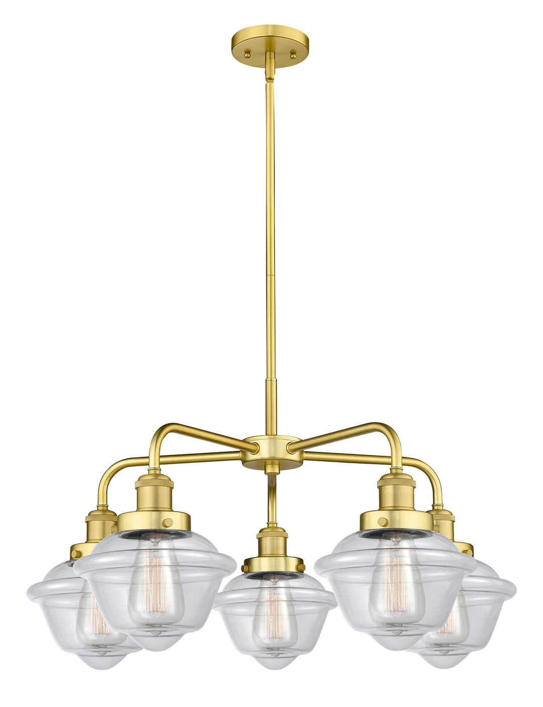 Innovations Lighting Oxford Chandelier - Satin Gold Chandeliers Innovations Lighting Clear ; Glass Type: Clear  