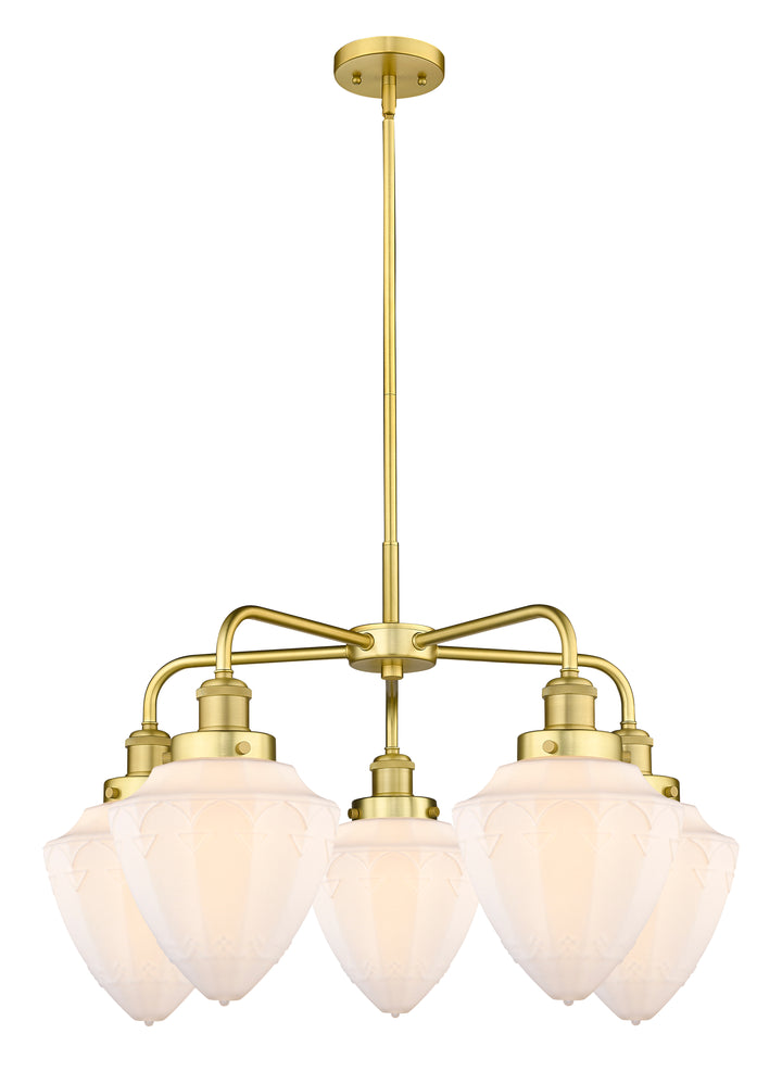 Innovations Lighting Bullet 7" Chandelier Chandeliers Innovations Lighting Satin Gold Matte White ; Glass Type: Frosted 