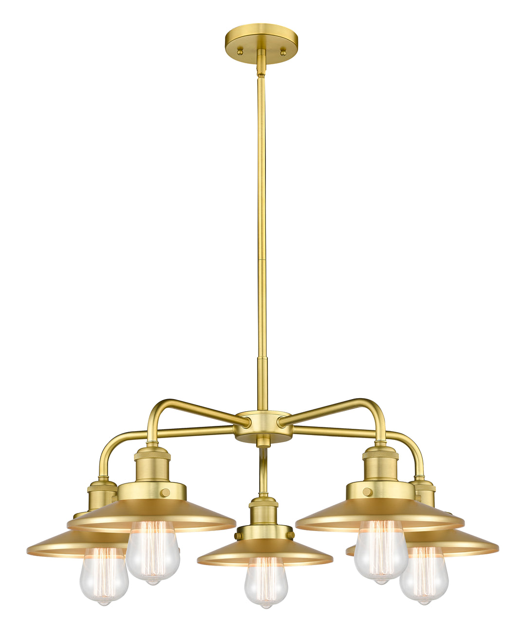 Innovations Lighting Railroad 8" Chandelier Chandeliers Innovations Lighting Satin Gold  