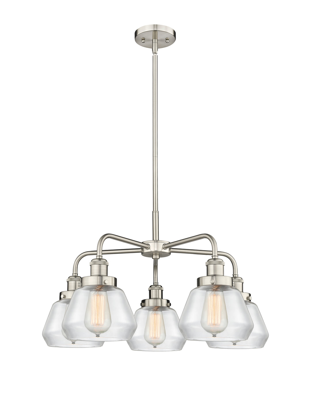 Innovations Lighting Fulton Chandelier - Satin Nickel Chandeliers Innovations Lighting Clear ; Glass Type: Clear  