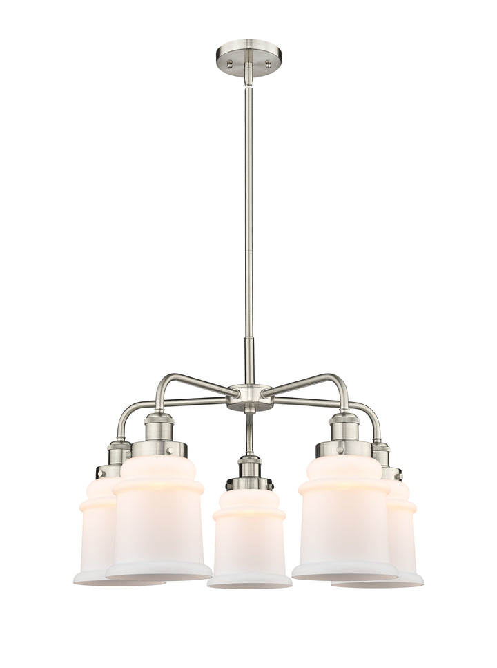 Innovations Lighting Canton 6" Chandelier Chandeliers Innovations Lighting Satin Nickel Matte White ; Glass Type: Frosted 