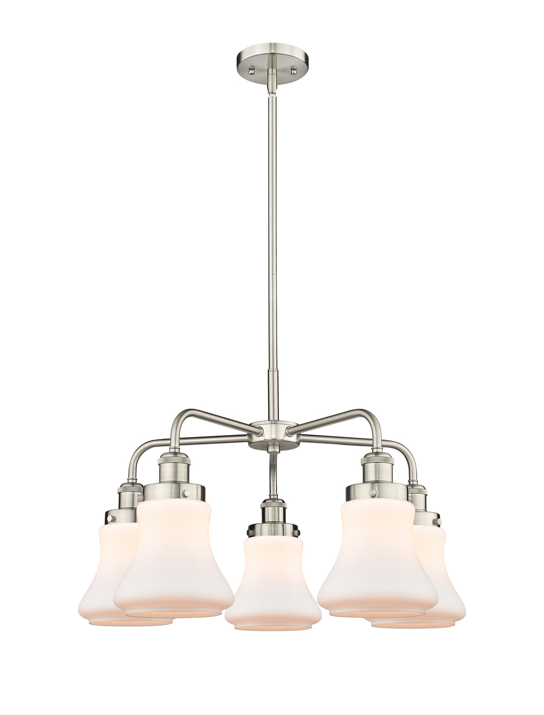 Innovations Lighting Bellmont 6" Chandelier Chandeliers Innovations Lighting Satin Nickel Matte White ; Glass Type: Frosted 