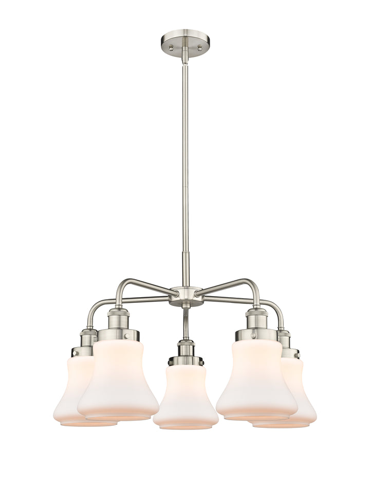 Innovations Lighting Bellmont 6" Chandelier Chandeliers Innovations Lighting Satin Nickel Matte White ; Glass Type: Frosted 