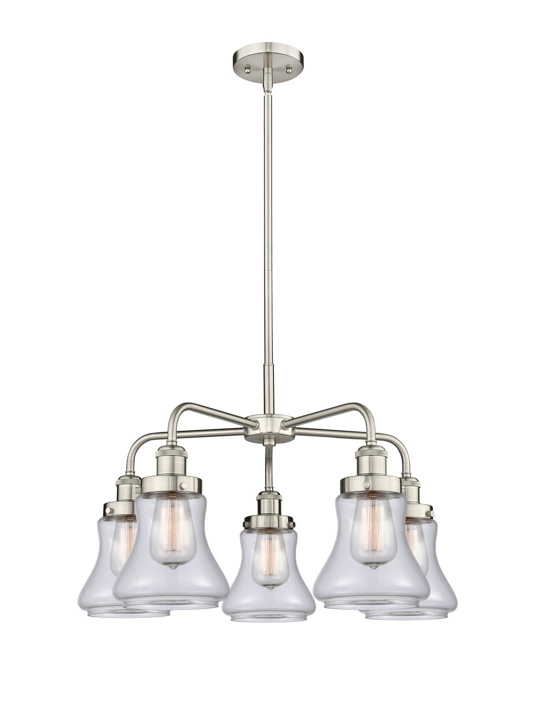 Innovations Lighting Bellmont 6" Chandelier Chandeliers Innovations Lighting Satin Nickel Clear ; Glass Type: Clear 