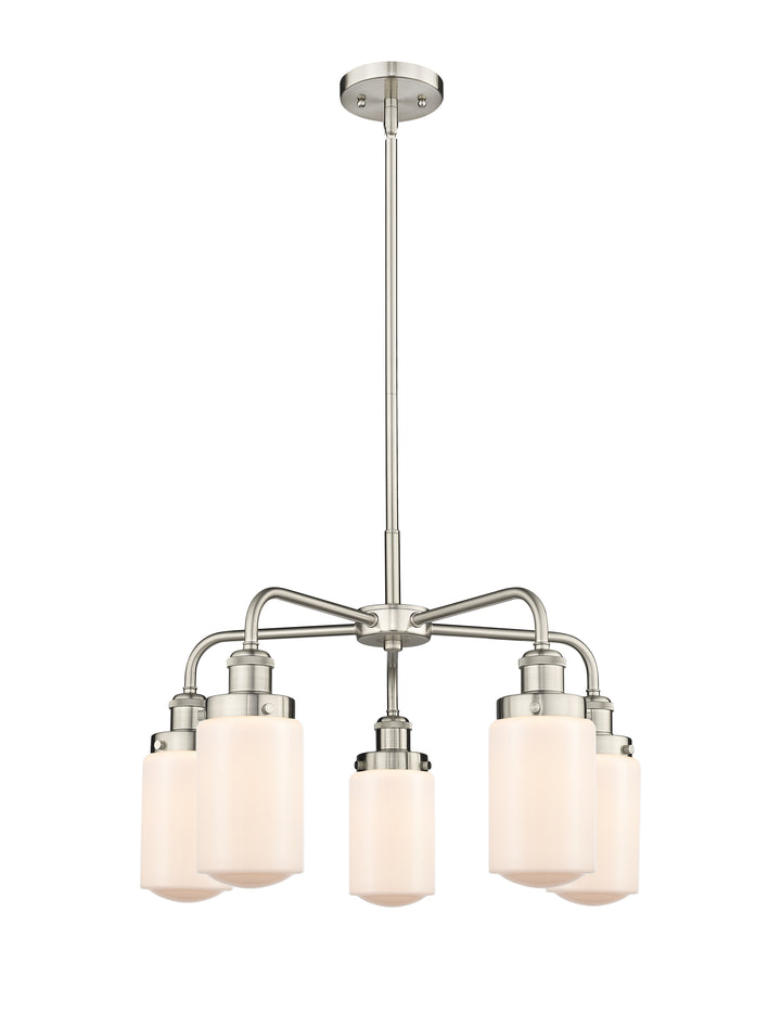 Innovations Lighting Dover Chandelier - Satin Nickel Chandeliers Innovations Lighting Matte White ; Glass Type: Frosted  