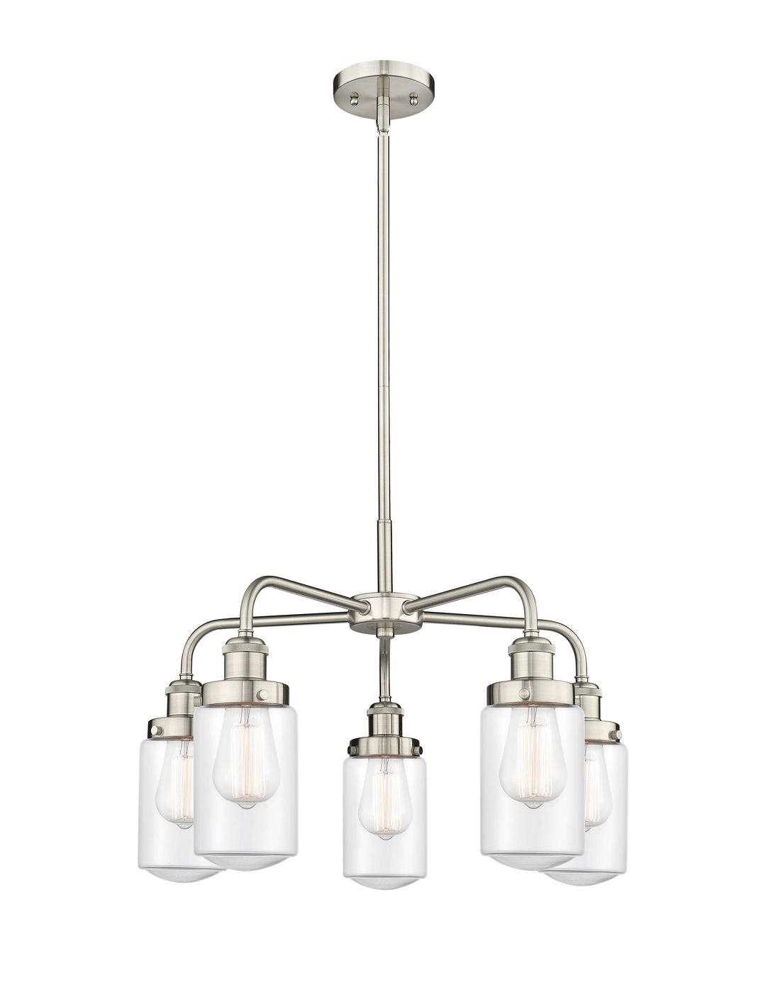 Innovations Lighting Dover Chandelier - Satin Nickel Chandeliers Innovations Lighting Clear ; Glass Type: Clear  