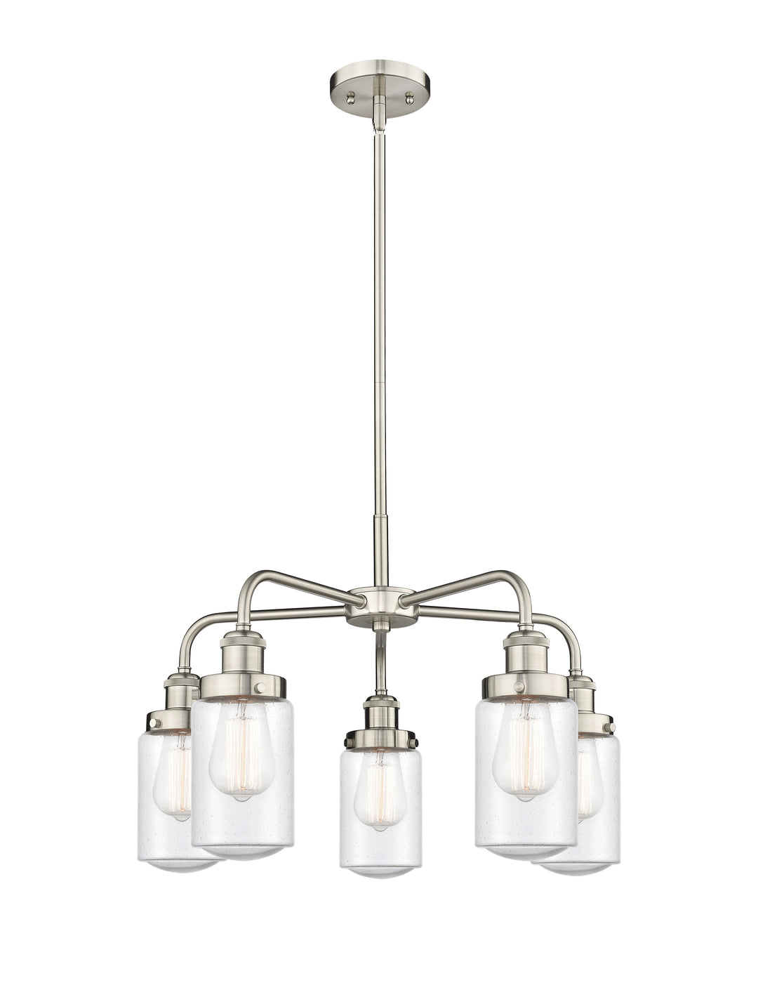 Innovations Lighting Dover Chandelier - Satin Nickel Chandeliers Innovations Lighting Seedy ; Glass Type: Seeded  