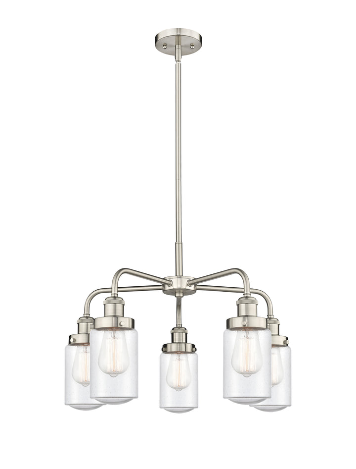 Innovations Lighting Dover Chandelier - Satin Nickel Chandeliers Innovations Lighting Seedy ; Glass Type: Seeded  