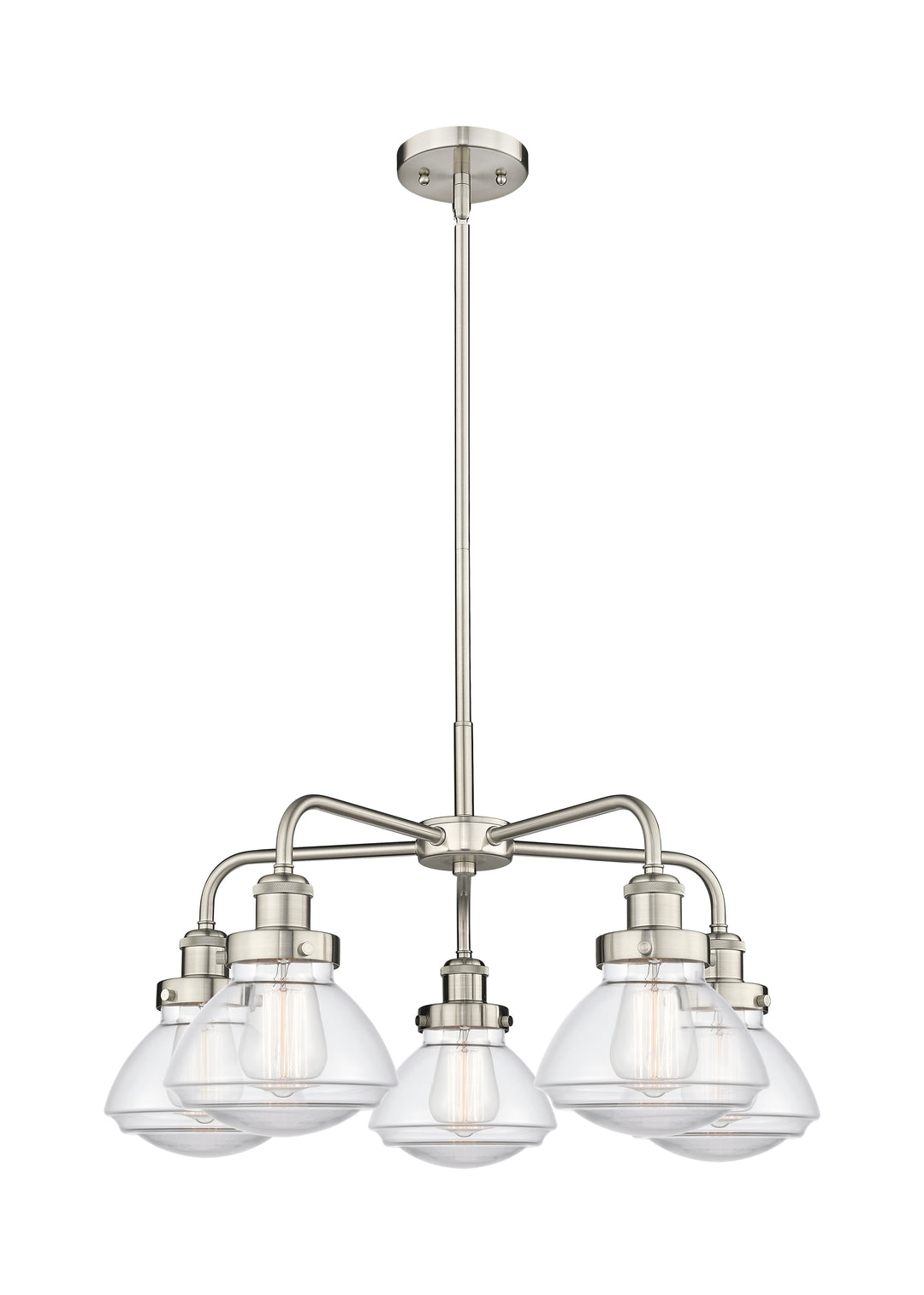 Innovations Lighting Olean Chandelier - Satin Nickel Chandeliers Innovations Lighting Clear ; Glass Type: Clear  