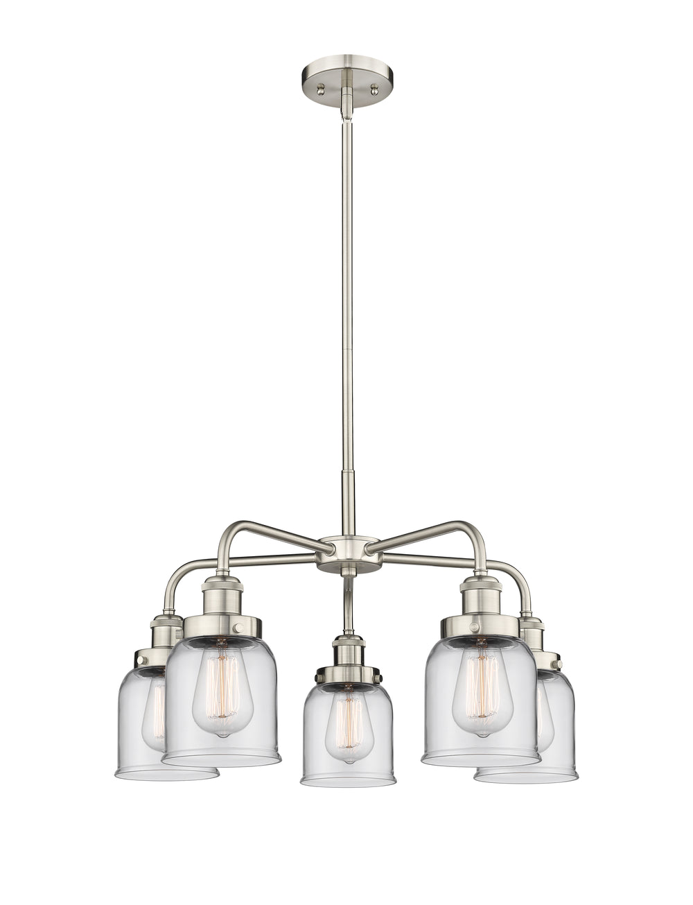 Innovations Lighting Edison Chandelier - Satin Nickel Chandeliers Innovations Lighting Clear ; Glass Type: Clear  