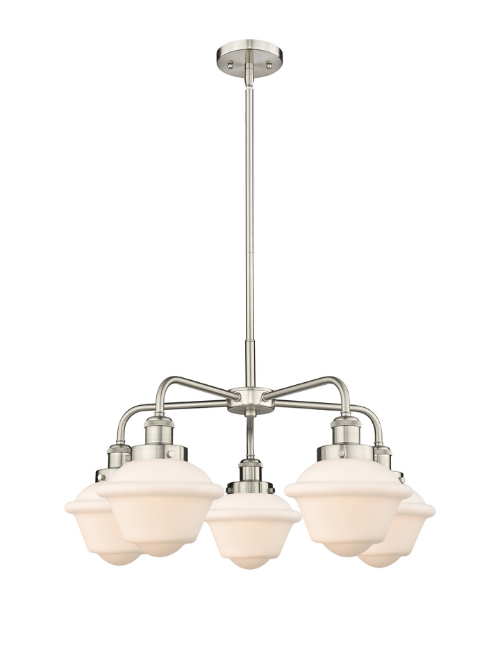 Innovations Lighting Oxford Chandelier - Satin Nickel Chandeliers Innovations Lighting Matte White ; Glass Type: Frosted  