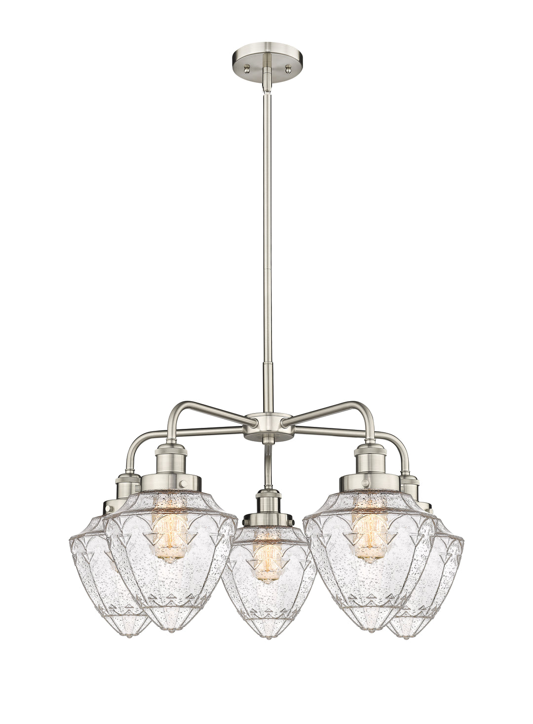 Innovations Lighting Bullet 7" Chandelier Chandeliers Innovations Lighting Satin Nickel Seedy ; Glass Type: Seeded 