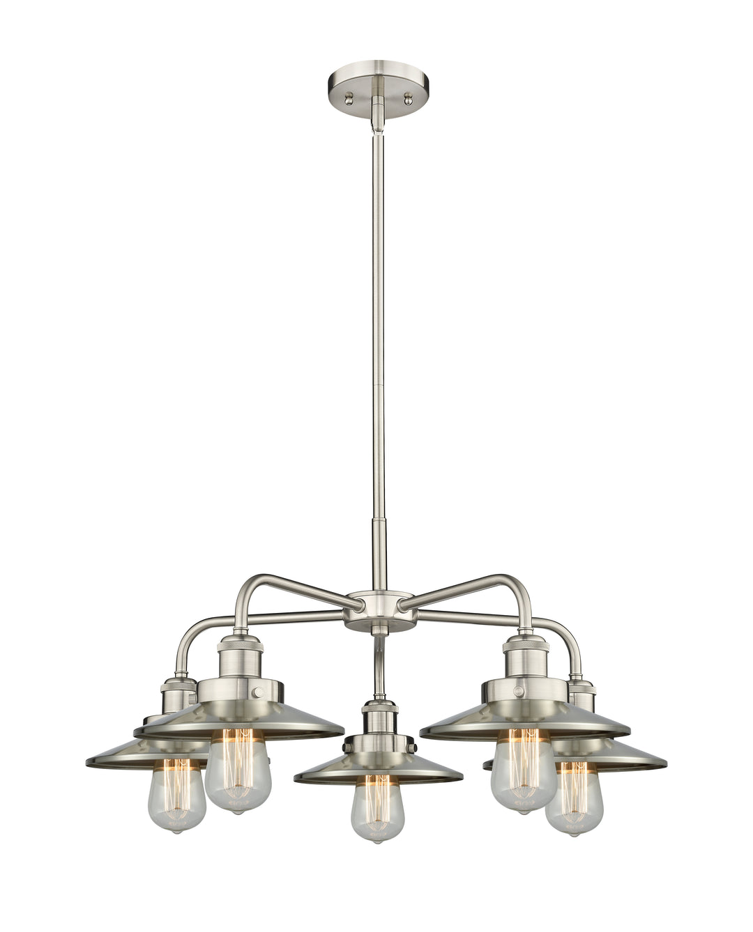 Innovations Lighting Railroad 8" Chandelier Chandeliers Innovations Lighting Satin Nickel  