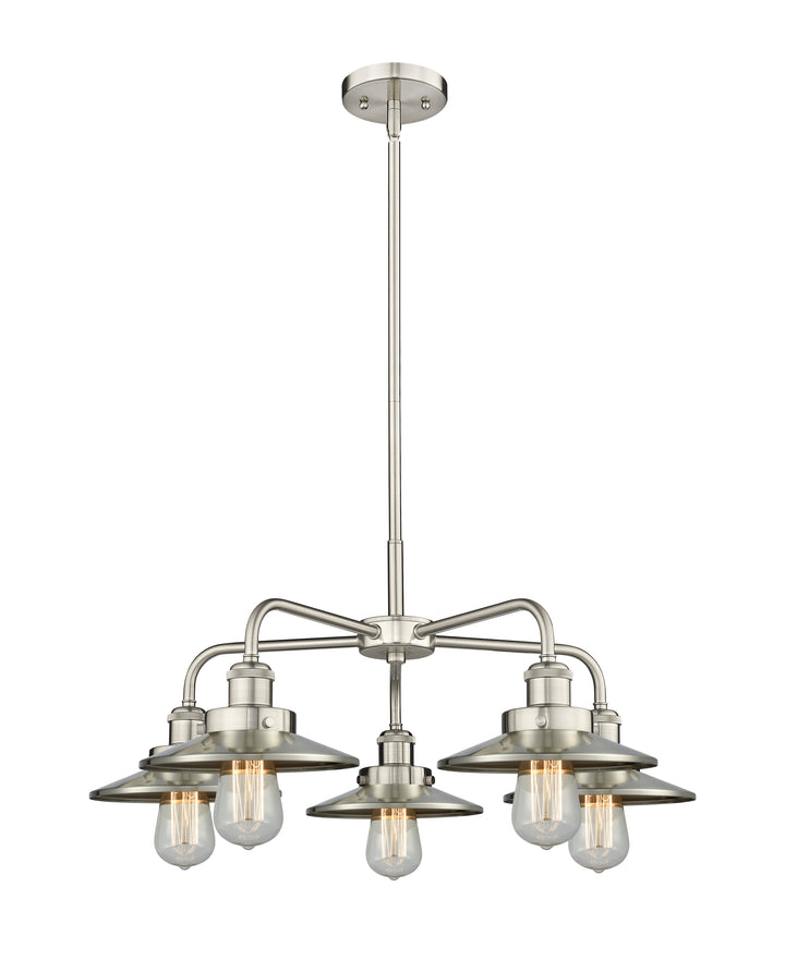 Innovations Lighting Railroad 8" Chandelier Chandeliers Innovations Lighting Satin Nickel  