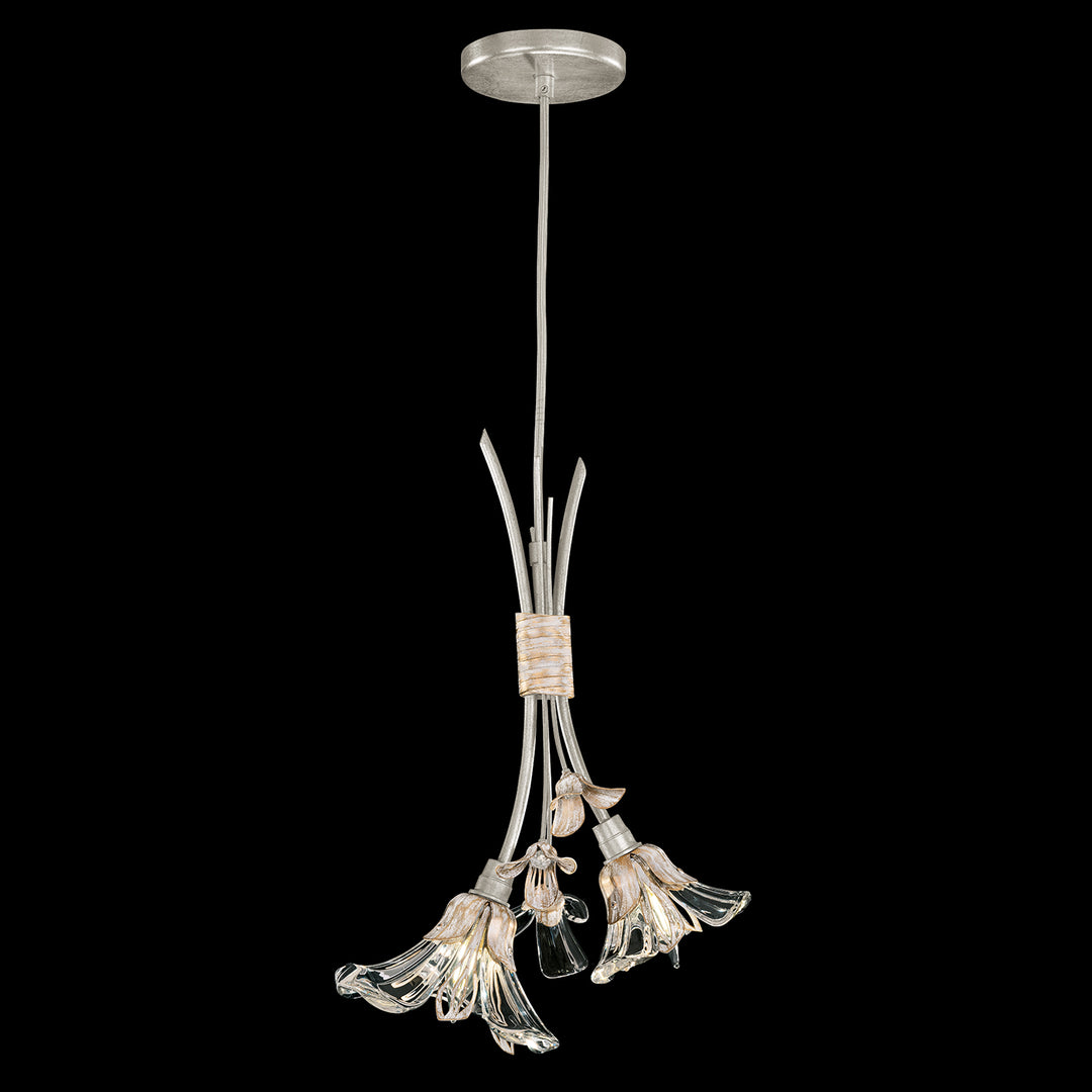 Fine Art Handcrafted Lighting Azu Drop Light Pendants Fine Art Handcrafted Lighting Silver Leaf  