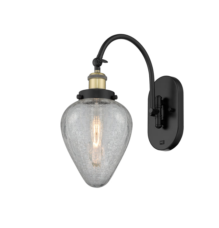 Innovations Lighting Geneseo 6" Sconce - Black Antique Brass Wall Sconces Innovations Lighting Clear Crackled ; Glass Type: Crackled  