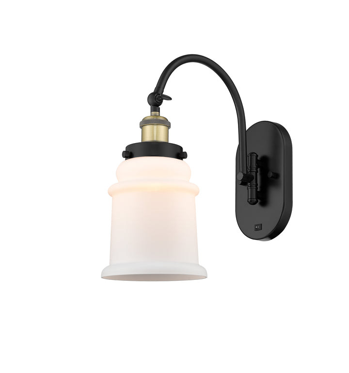 Innovations Lighting Canton 6" Sconce - Black Antique Brass Wall Sconces Innovations Lighting Matte White ; Glass Type: Frosted  