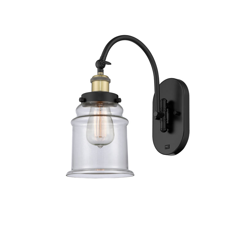 Innovations Lighting Canton 6" Sconce - Black Antique Brass Wall Sconces Innovations Lighting Clear ; Glass Type: Transparent  