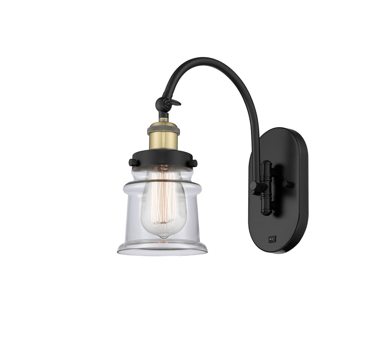 Innovations Lighting Canton 5" Sconce - Black Antique Brass Wall Sconces Innovations Lighting Clear ; Glass Type: Transparent  