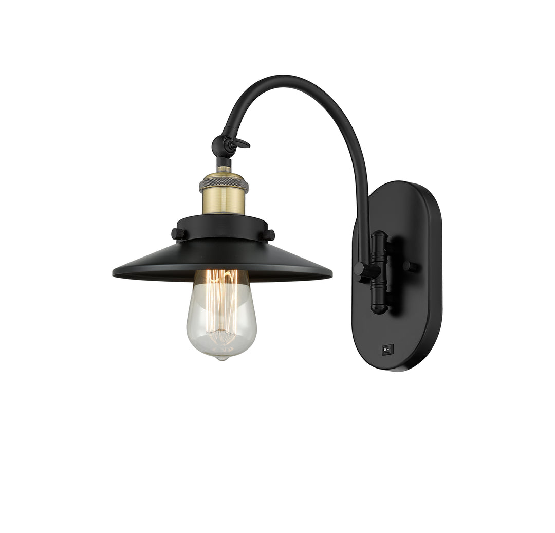 Innovations Lighting Railroad 8" Sconce - Black Antique Brass Wall Sconces Innovations Lighting Default Title  