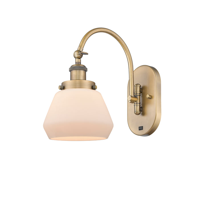 Innovations Lighting Fulton Sconce - Brushed Brass Wall Sconces Innovations Lighting Matte White ; Glass Type: Frosted  