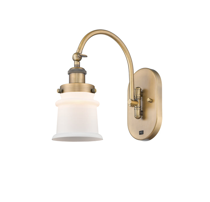 Innovations Lighting Canton 5" Sconce - Brushed Brass Wall Sconces Innovations Lighting Matte White ; Glass Type: Frosted  