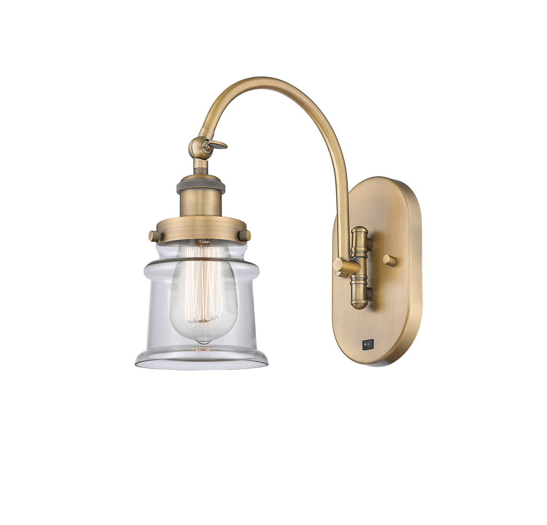 Innovations Lighting Canton 5" Sconce - Brushed Brass Wall Sconces Innovations Lighting Clear ; Glass Type: Transparent  