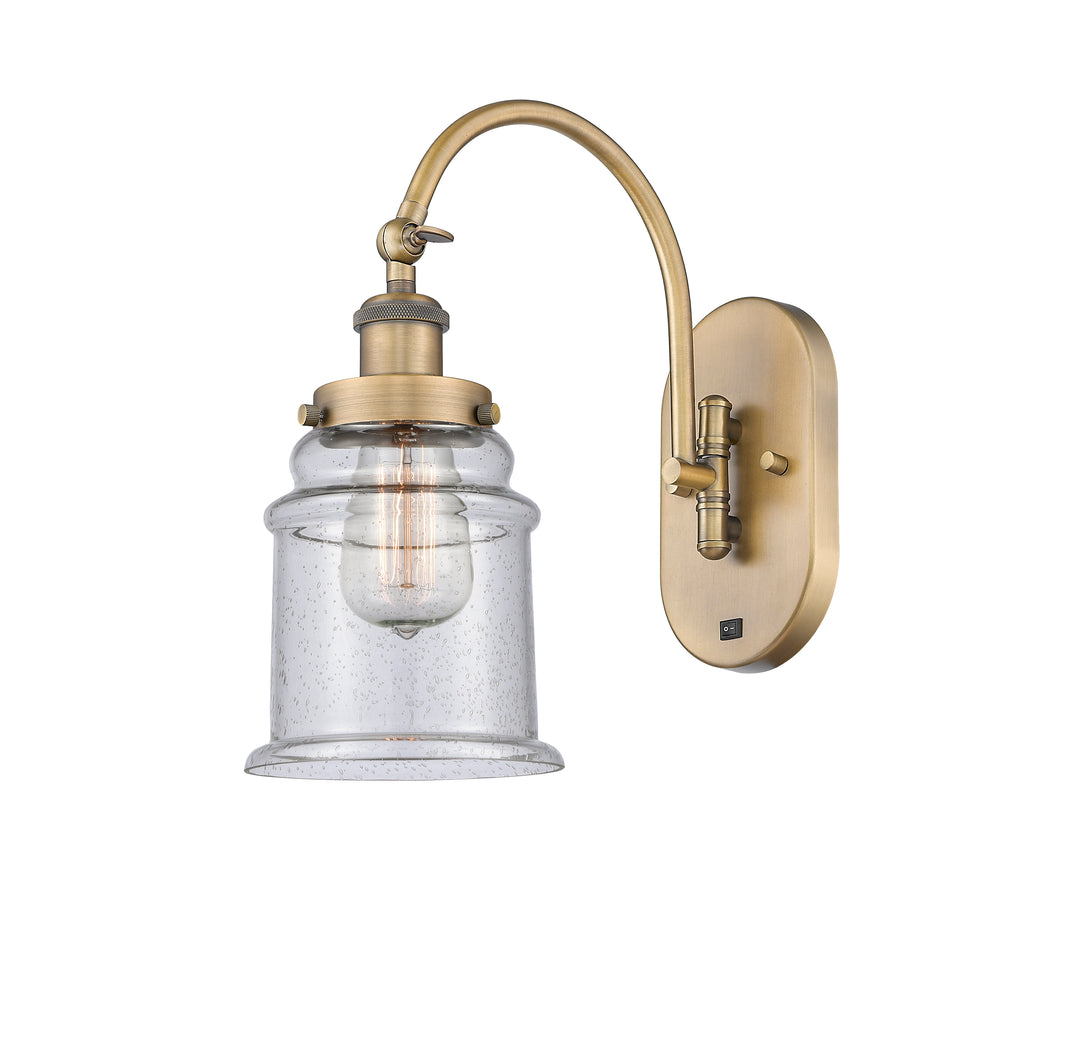 Innovations Lighting Canton 6" Sconce - Brushed Brass Wall Sconces Innovations Lighting Seedy ; Glass Type: Seeded  