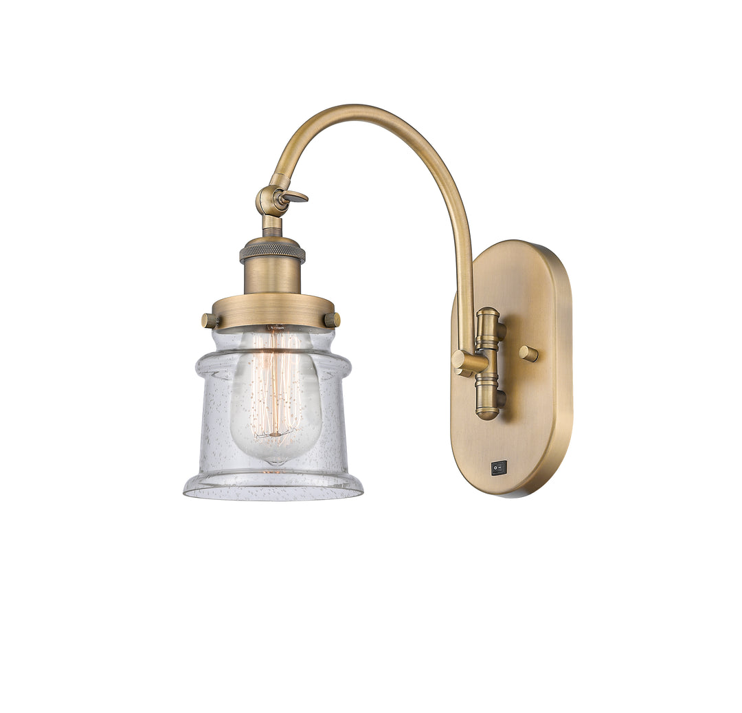 Innovations Lighting Canton 5" Sconce - Brushed Brass Wall Sconces Innovations Lighting Seedy ; Glass Type: Seeded  