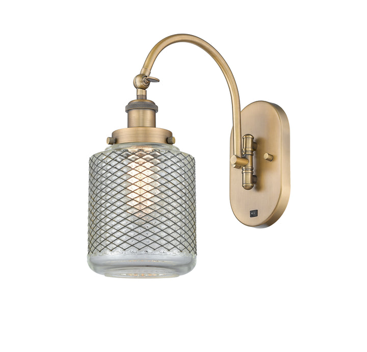 Innovations Lighting Stanton Sconce - Brushed Brass Wall Sconces Innovations Lighting Clear Wire Mesh ; Glass Type: Transparent  