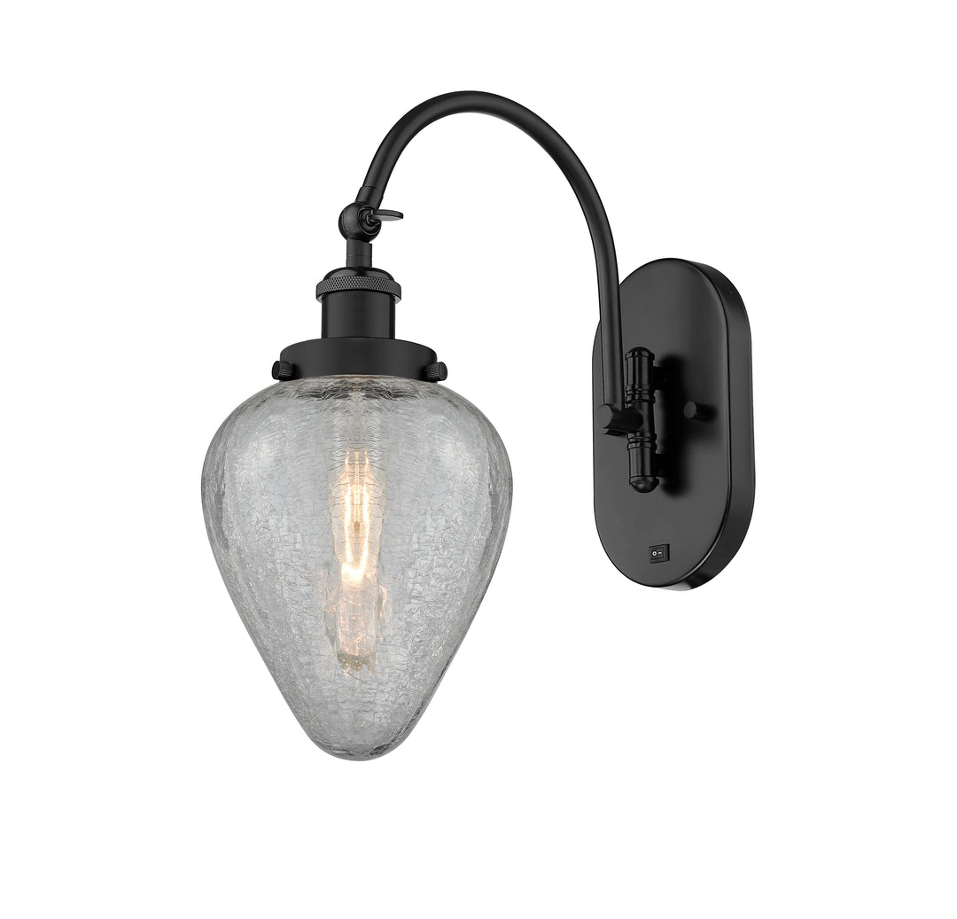 Innovations Lighting Geneseo 6" Sconce - Matte Black Wall Sconces Innovations Lighting Clear Crackled ; Glass Type: Crackled  