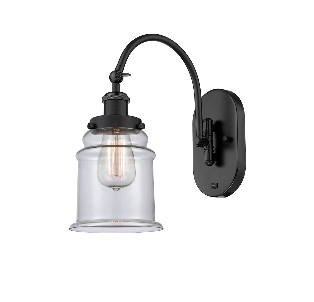 Innovations Lighting Canton 6" Sconce - Matte Black Wall Sconces Innovations Lighting Clear ; Glass Type: Transparent  