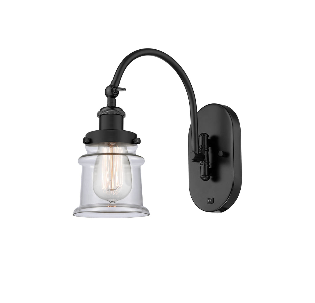 Innovations Lighting Canton 5" Sconce - Matte Black Wall Sconces Innovations Lighting Clear ; Glass Type: Transparent  