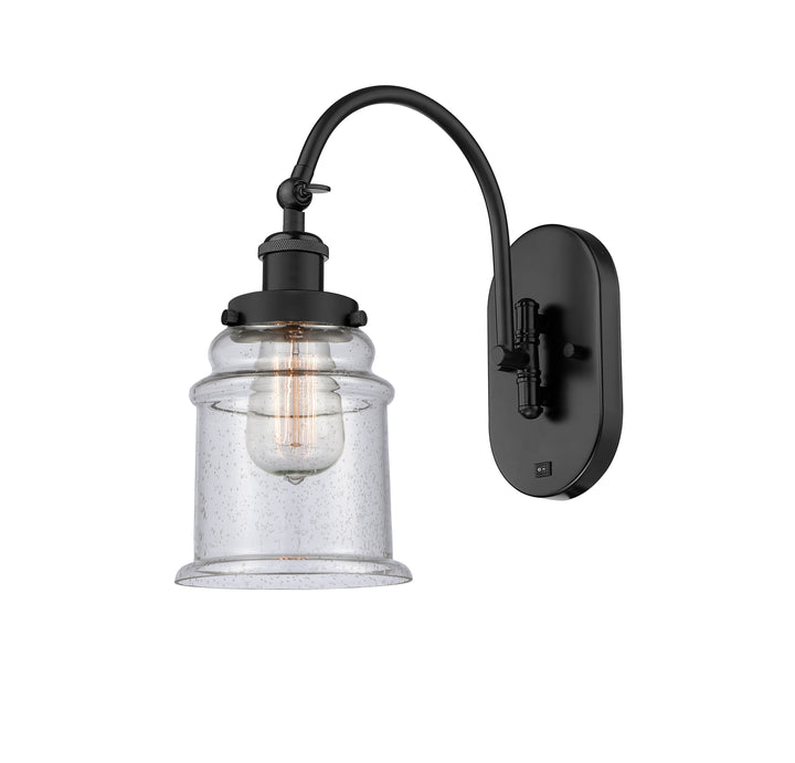 Innovations Lighting Canton 6" Sconce - Matte Black Wall Sconces Innovations Lighting Seedy ; Glass Type: Seeded  