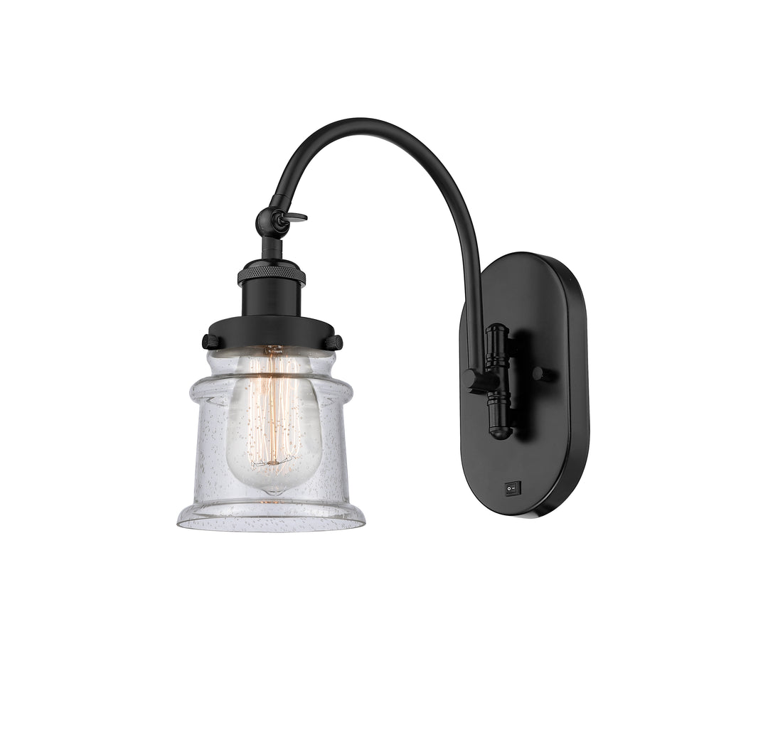 Innovations Lighting Canton 5" Sconce - Matte Black Wall Sconces Innovations Lighting Seedy ; Glass Type: Seeded  