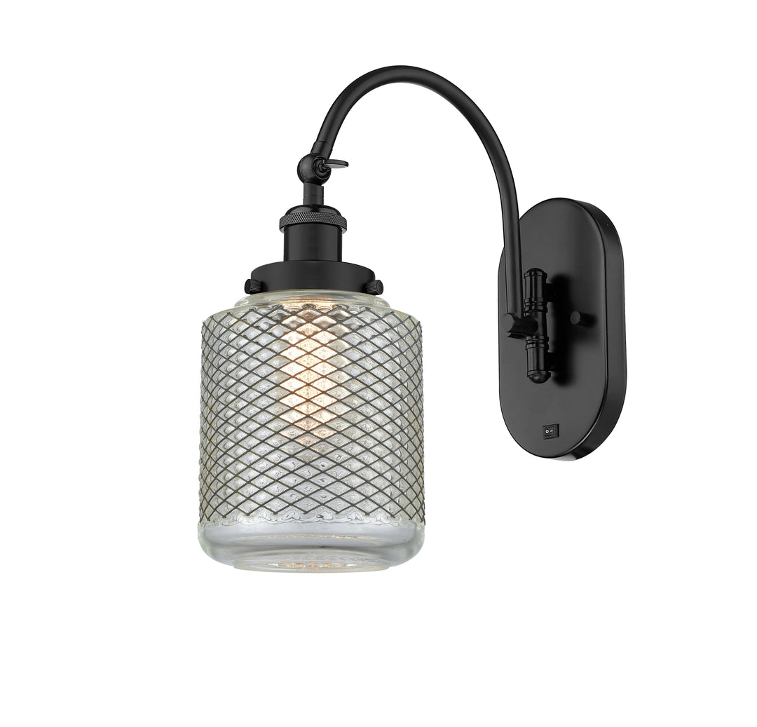 Innovations Lighting Stanton Sconce - Matte Black Wall Sconces Innovations Lighting Clear Wire Mesh ; Glass Type: Transparent  