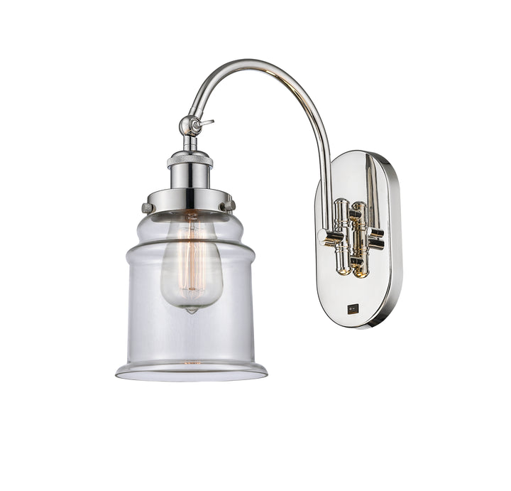 Innovations Lighting Canton 6" Sconce - Polished Nickel Wall Sconces Innovations Lighting Clear ; Glass Type: Transparent  