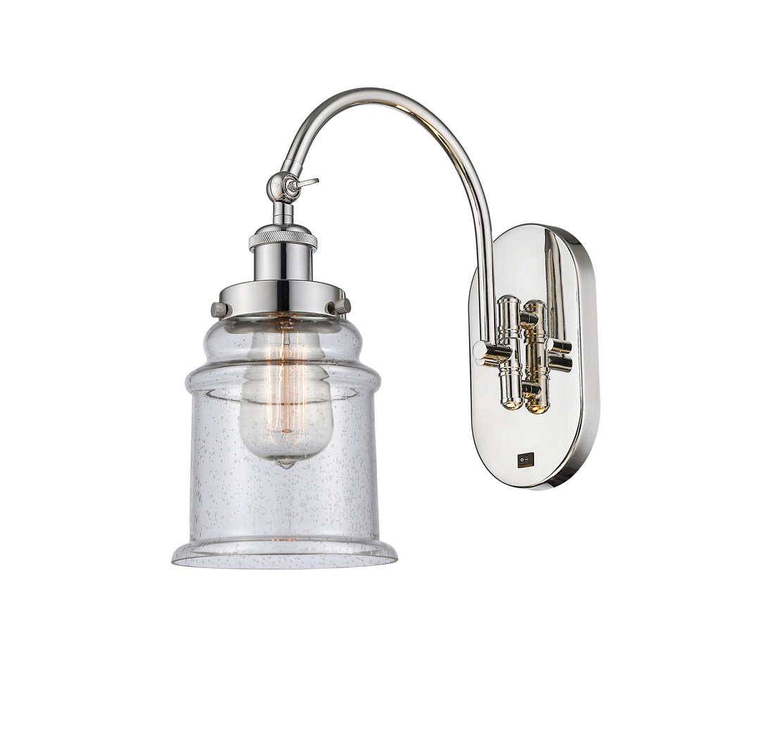 Innovations Lighting Canton 6" Sconce - Polished Nickel Wall Sconces Innovations Lighting Seedy ; Glass Type: Seeded  