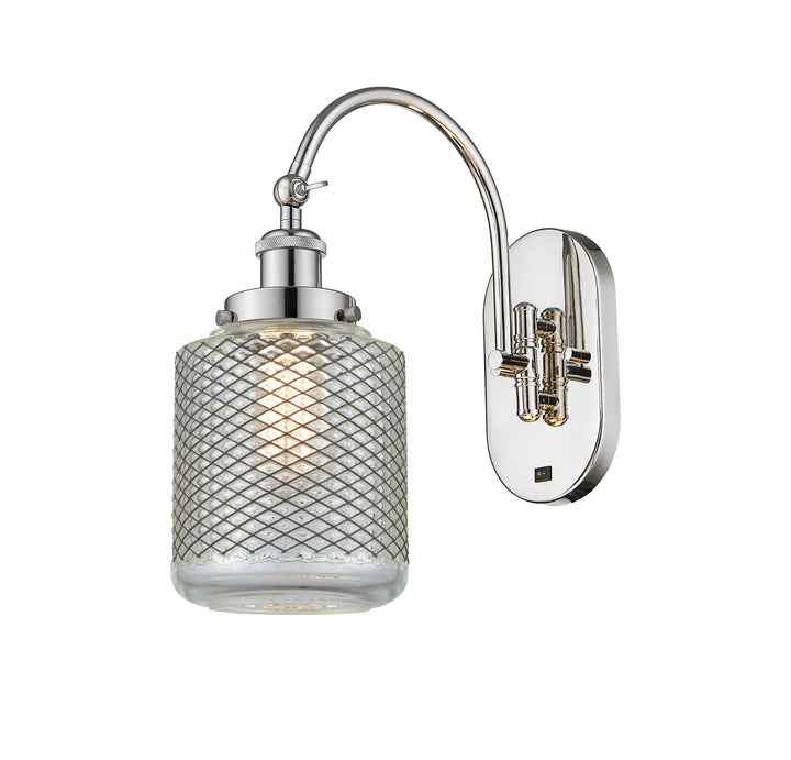 Innovations Lighting Stanton Sconce - Polished Nickel Wall Sconces Innovations Lighting Clear Wire Mesh ; Glass Type: Transparent  